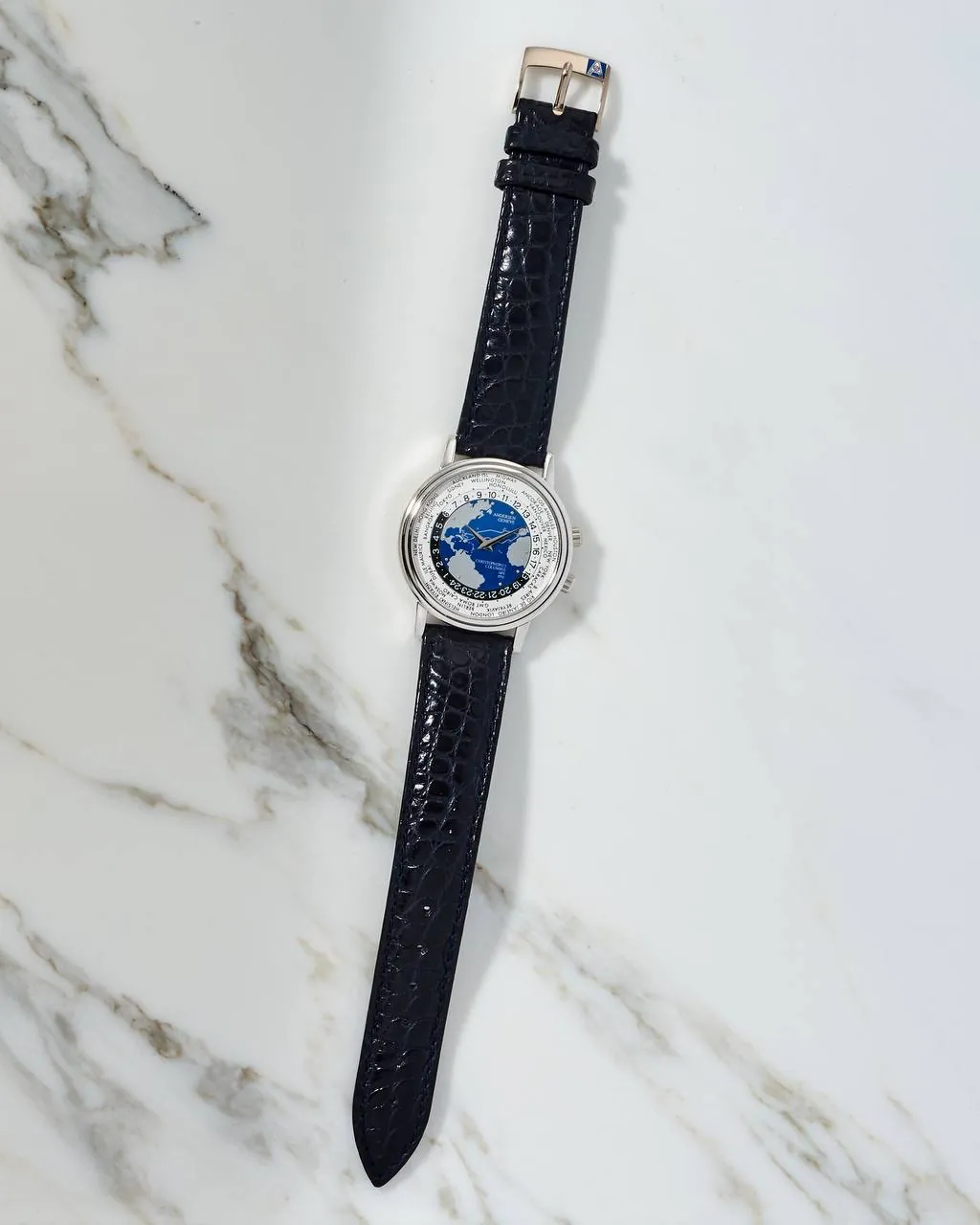 Andersen Geneve Christopher Columbus Worldtimer White Gold NOS – 8
