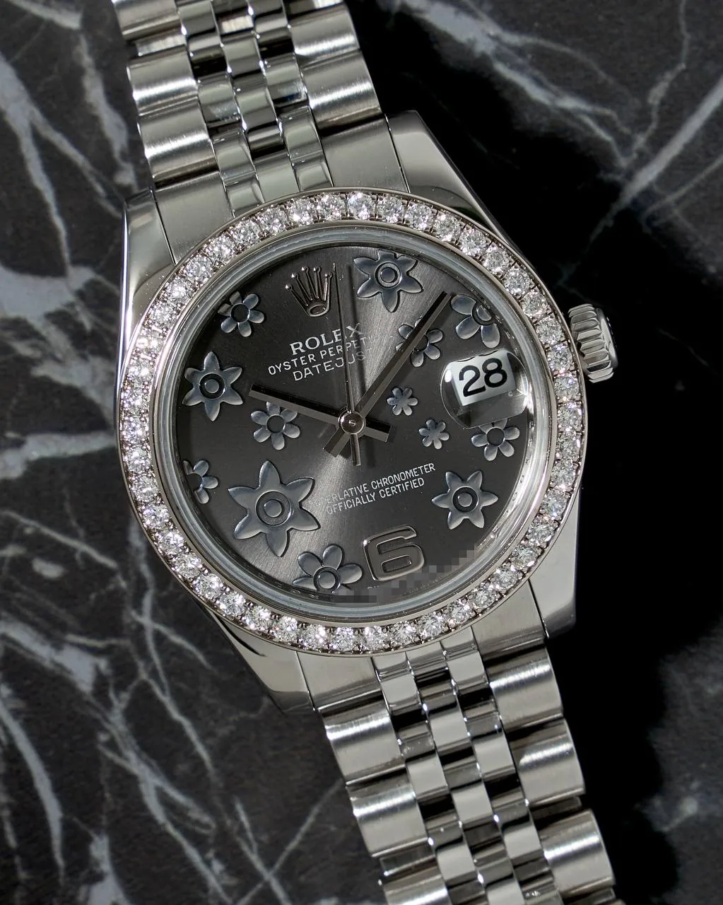 Rolex Datejust 31mm Floral Dial Diamond Bezel 178384 – 9