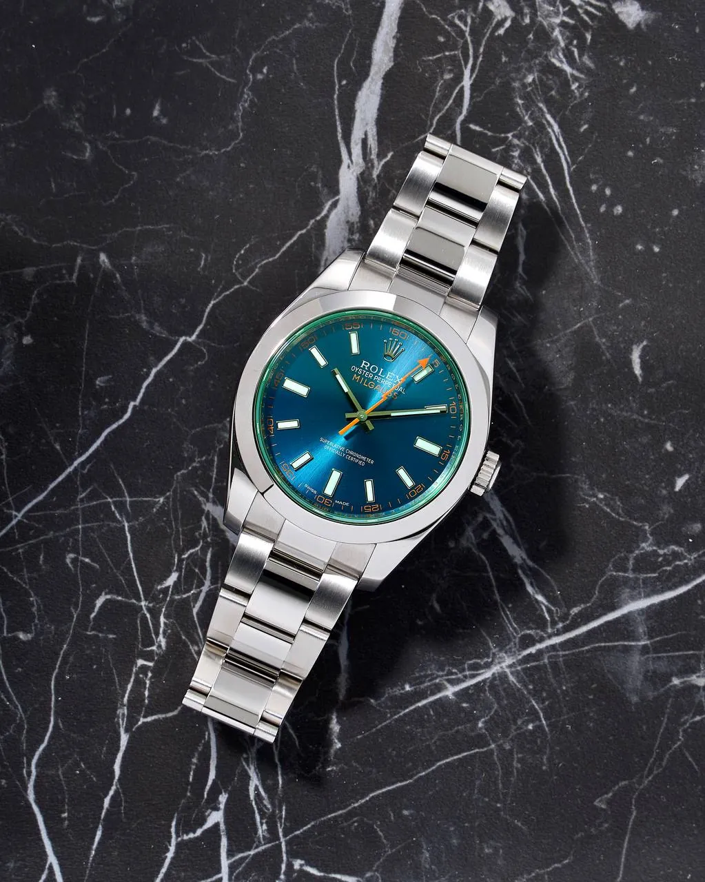 Rolex Milgauss Green Sapphire Blue Dial 116400GV – 9