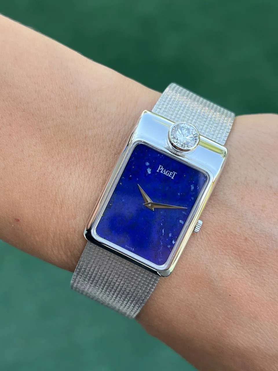 Piaget Rectangular Lapis Lazuli Dial White Gold Diamond LE 92970 – 12