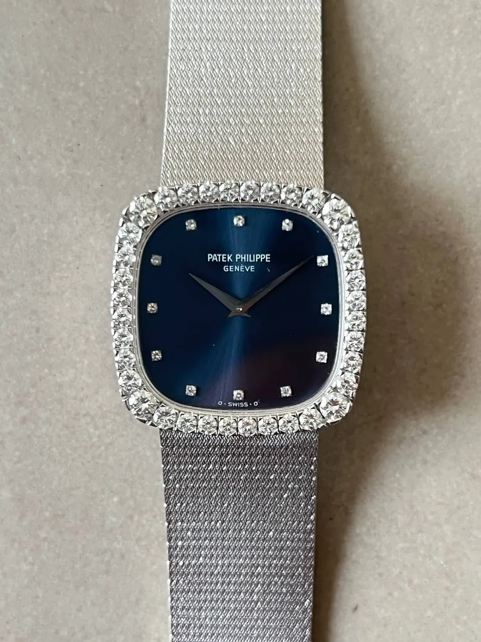 Patek Philippe Golden Ellipse Diamond Set White Gold Blue Dial 3616 – 2
