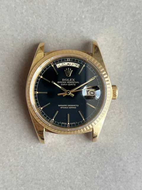 Rolex Day-Date 36mm Black Dial 18038 Arabic Day-Date Disc