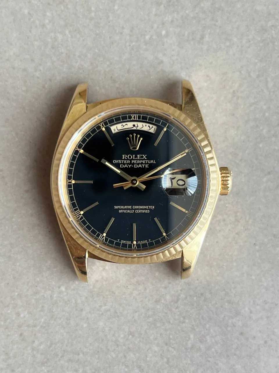 Rolex Day-Date 36mm Black Dial 18038 Arabic Day-Date Disc