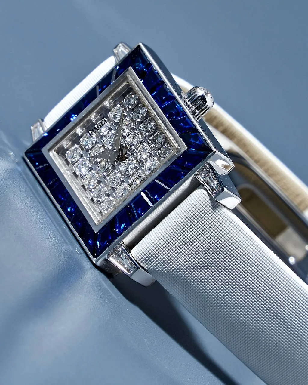 Piaget Pave Diamond Dial White Gold and Sapphire Bezel 5072 – 4