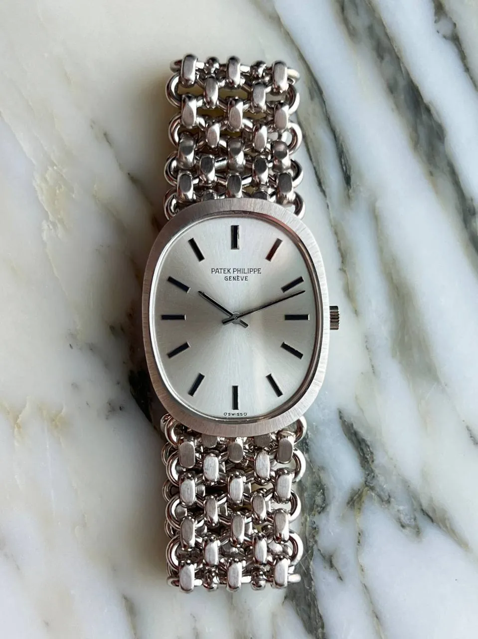 Patek Philippe Golden Ellipse Silver Dial White Gold 3577