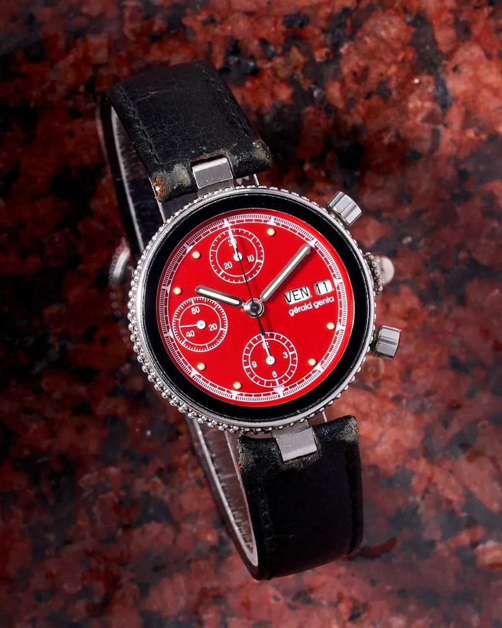 Gerald Genta Gefica Safari Chronograph Red Dial – 10