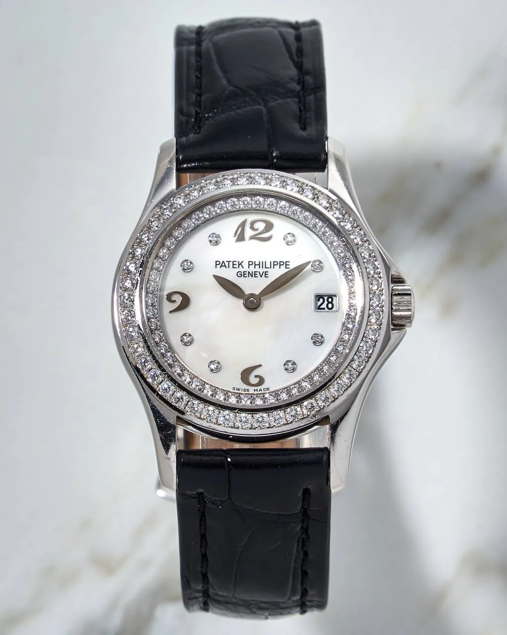 Patek Philippe Lady's Calatrava Diamond MoP Dial White Gold 4906 – 13