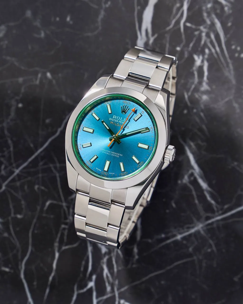 Rolex Milgauss Green Sapphire Blue Dial 116400GV – 10