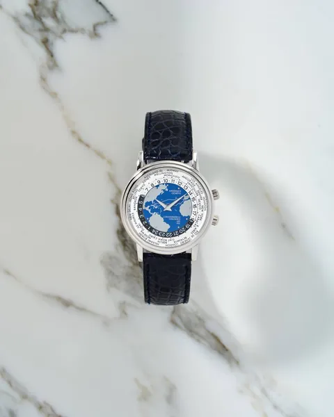Andersen Geneve Christopher Columbus Worldtimer White Gold NOS