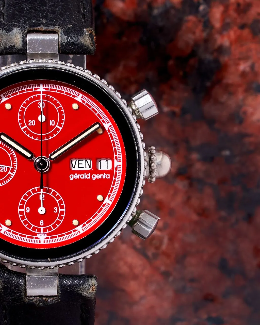 Gerald Genta Gefica Safari Chronograph Red Dial – 2