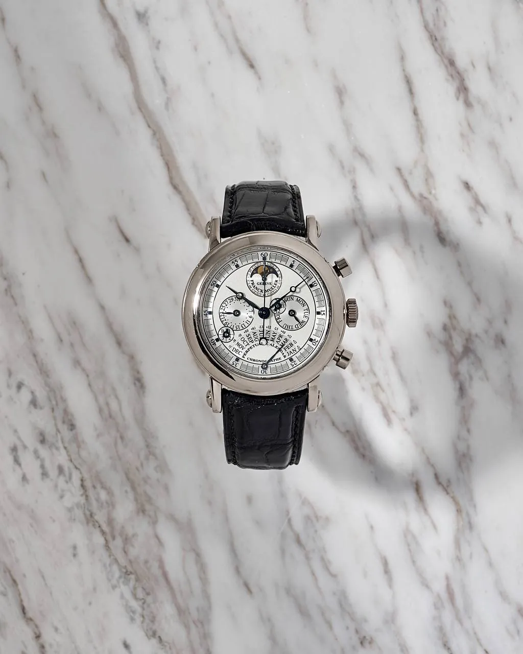 Franck Muller Perpetual Calendar Retrograde Moonphase Chronograph White Gold