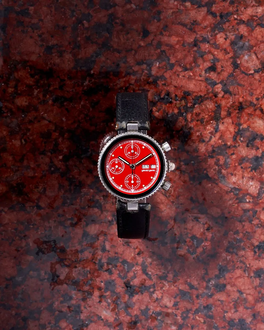 Gerald Genta Gefica Safari Chronograph Red Dial