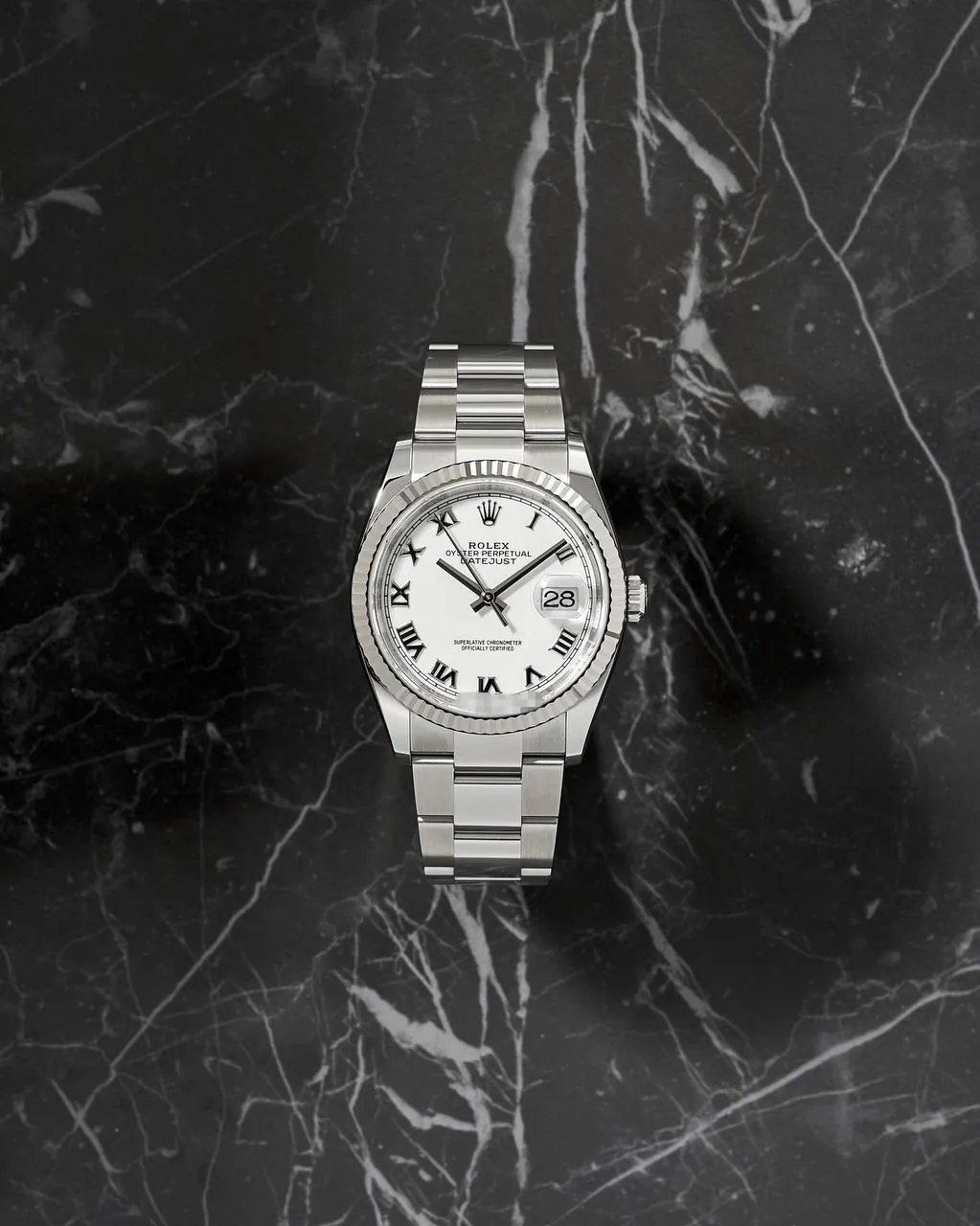 Rolex Datejust 36mm White Romain Dial 126234