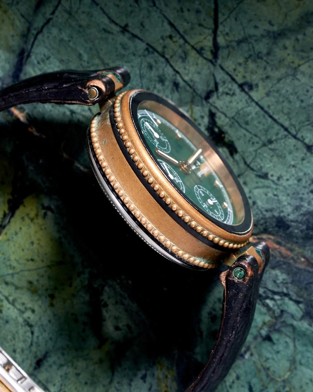 Gerald Genta Gefica Safari Bronze Chronograph Green Dial – 7