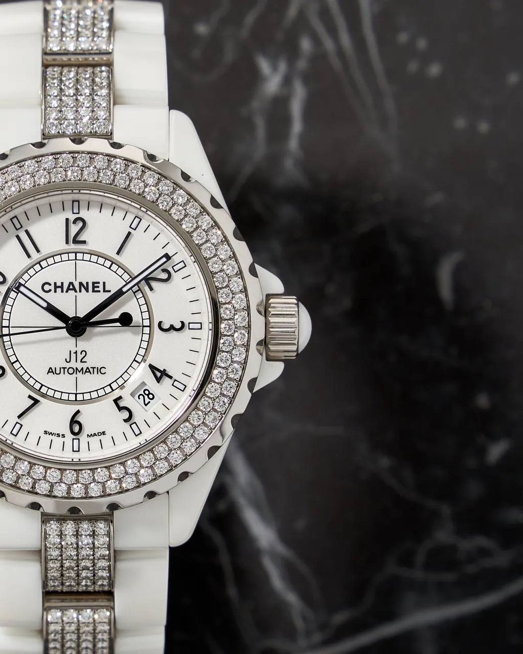 Chanel J12 White Ceramic & Factory Diamonds 38mm – 2