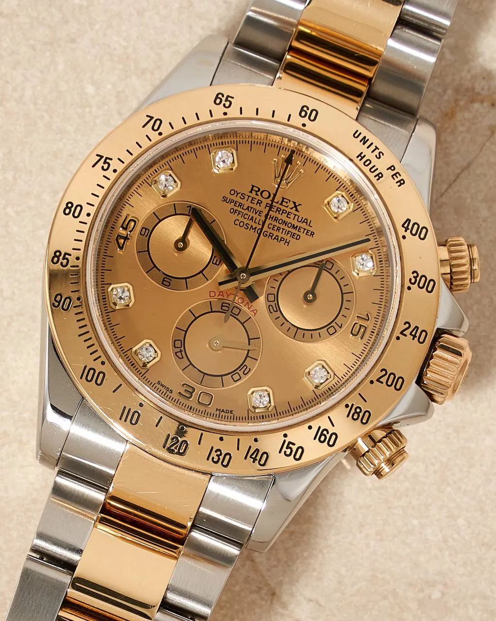 Rolex Cosmograph Daytona 40mm Champagne Diamond Dial 116523 M Series – 12