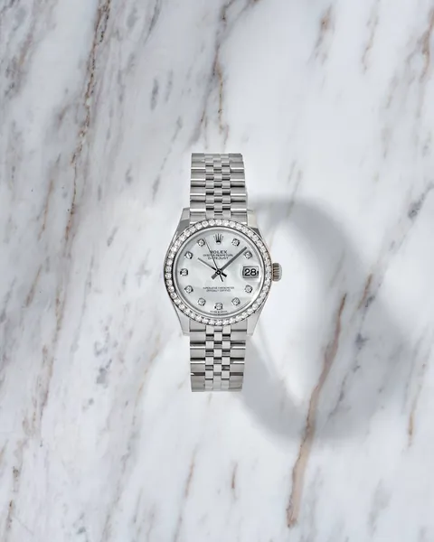 Rolex Datejust 31 Diamond Bezel MOP Diamond Dial NEW 278384RBR