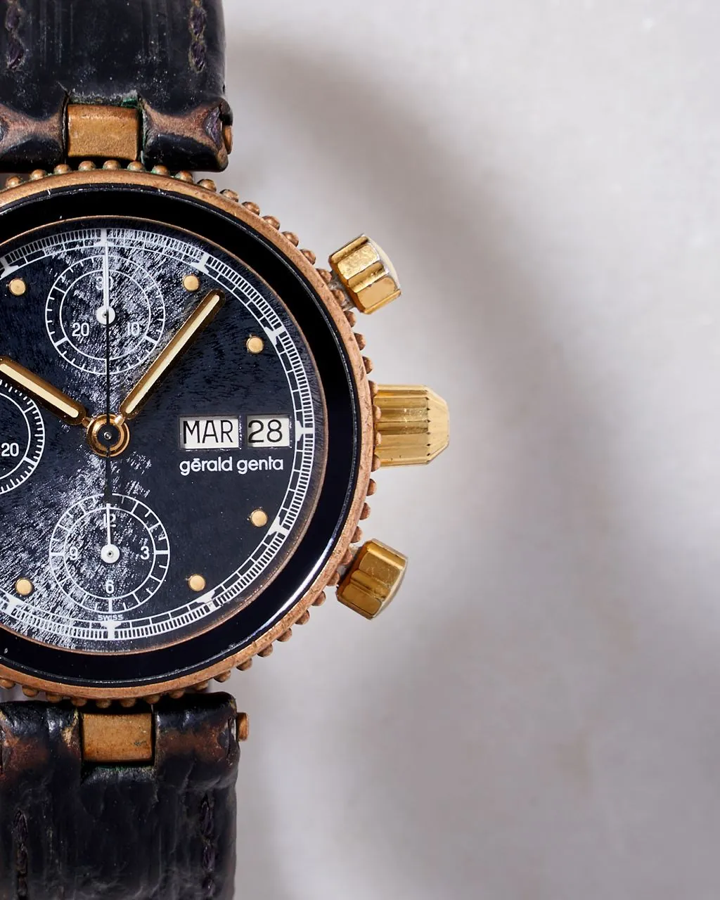 Gerald Genta Gefica Safari Bronze Chronograph Black MOP Dial – 2