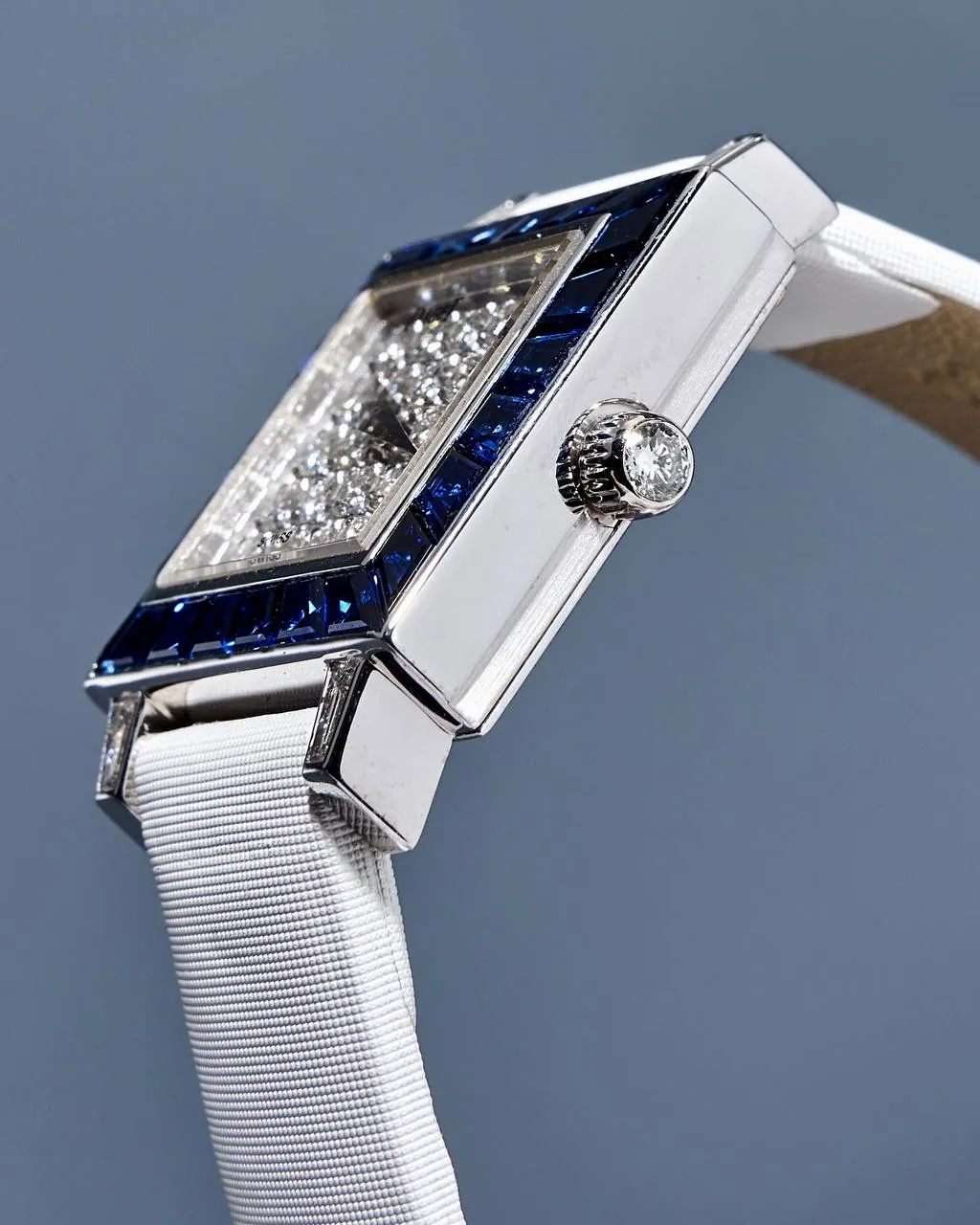 Piaget Pave Diamond Dial White Gold and Sapphire Bezel 5072 – 3