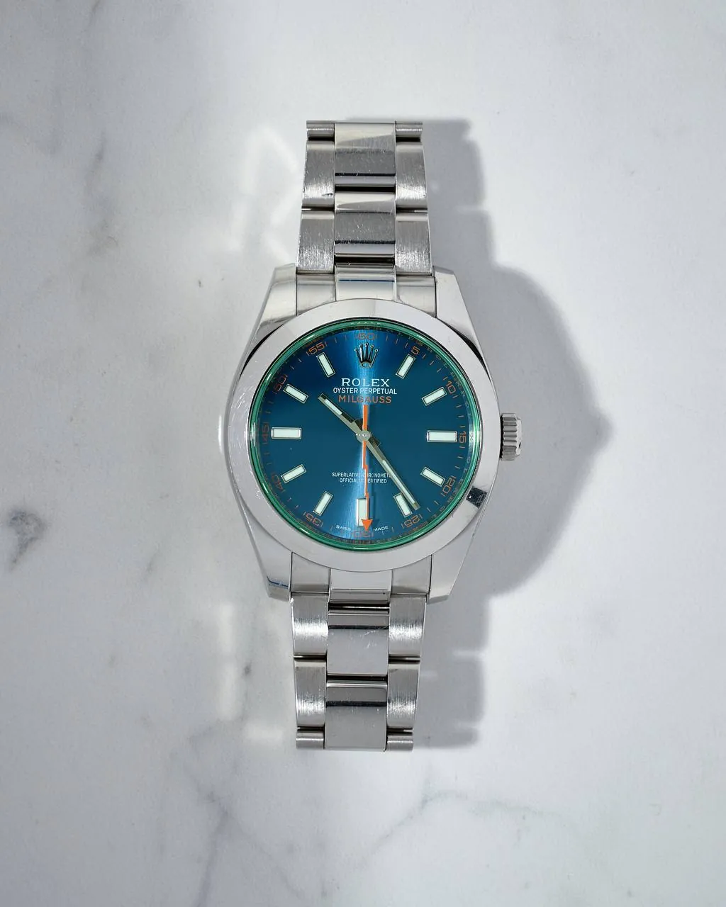 Rolex Milgauss Green Sapphire Blue Dial Random Series 116400GV – 6