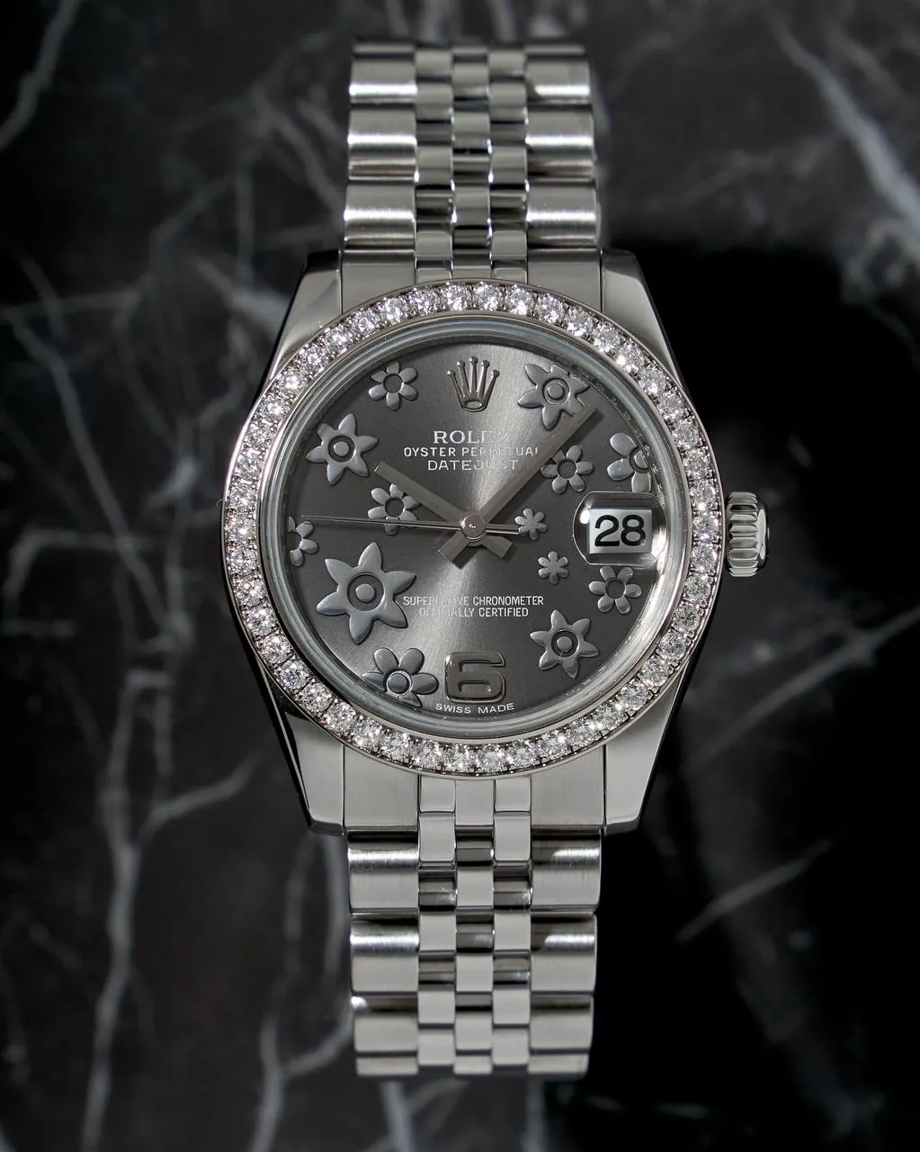 Rolex Datejust 31mm Floral Dial Diamond Bezel 178384 – 13