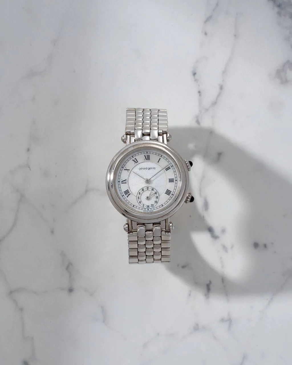 Gerald Genta Gefica Dual Time White Gold MoP