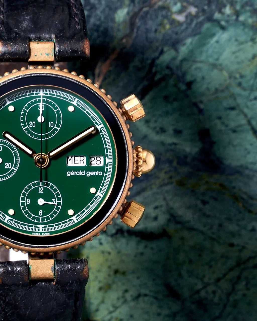 Gerald Genta Gefica Safari Bronze Chronograph Green Dial – 2