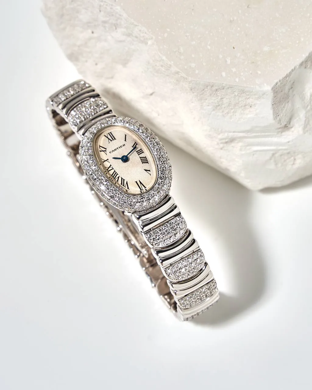 Cartier Baignoire 2369 White Gold Aftermarket Diamonds – 2