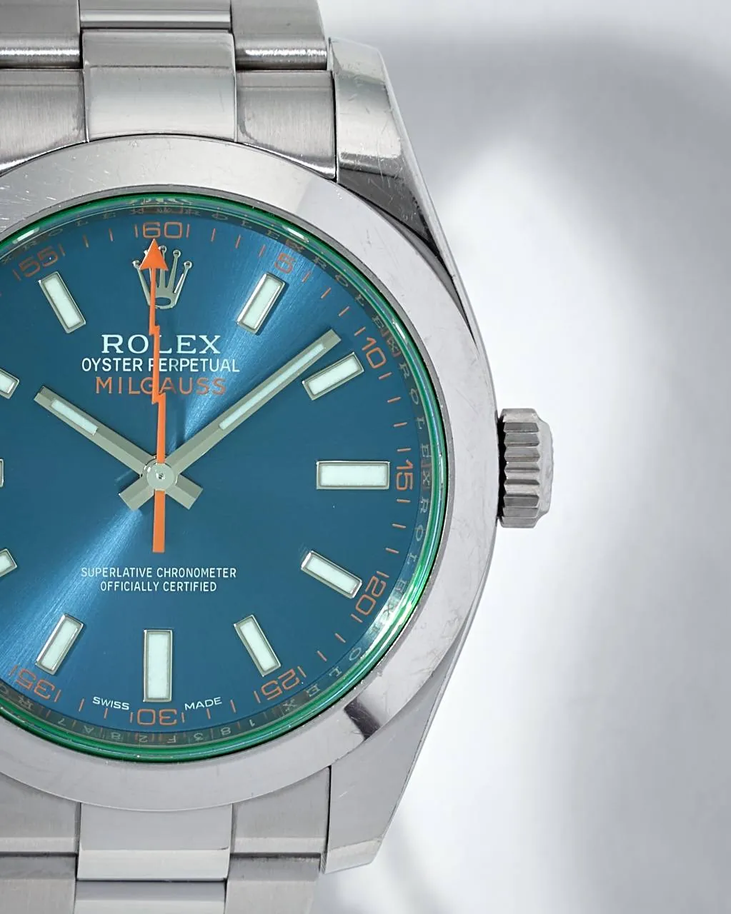 Rolex Milgauss Green Sapphire Blue Dial Random Series 116400GV – 3