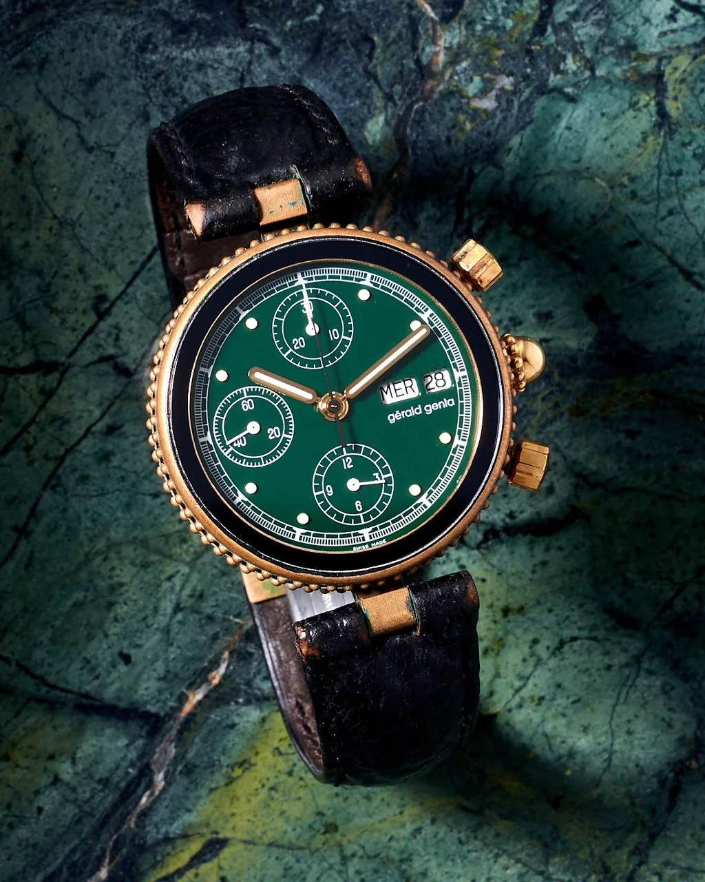 Gerald Genta Gefica Safari Bronze Chronograph Green Dial – 4