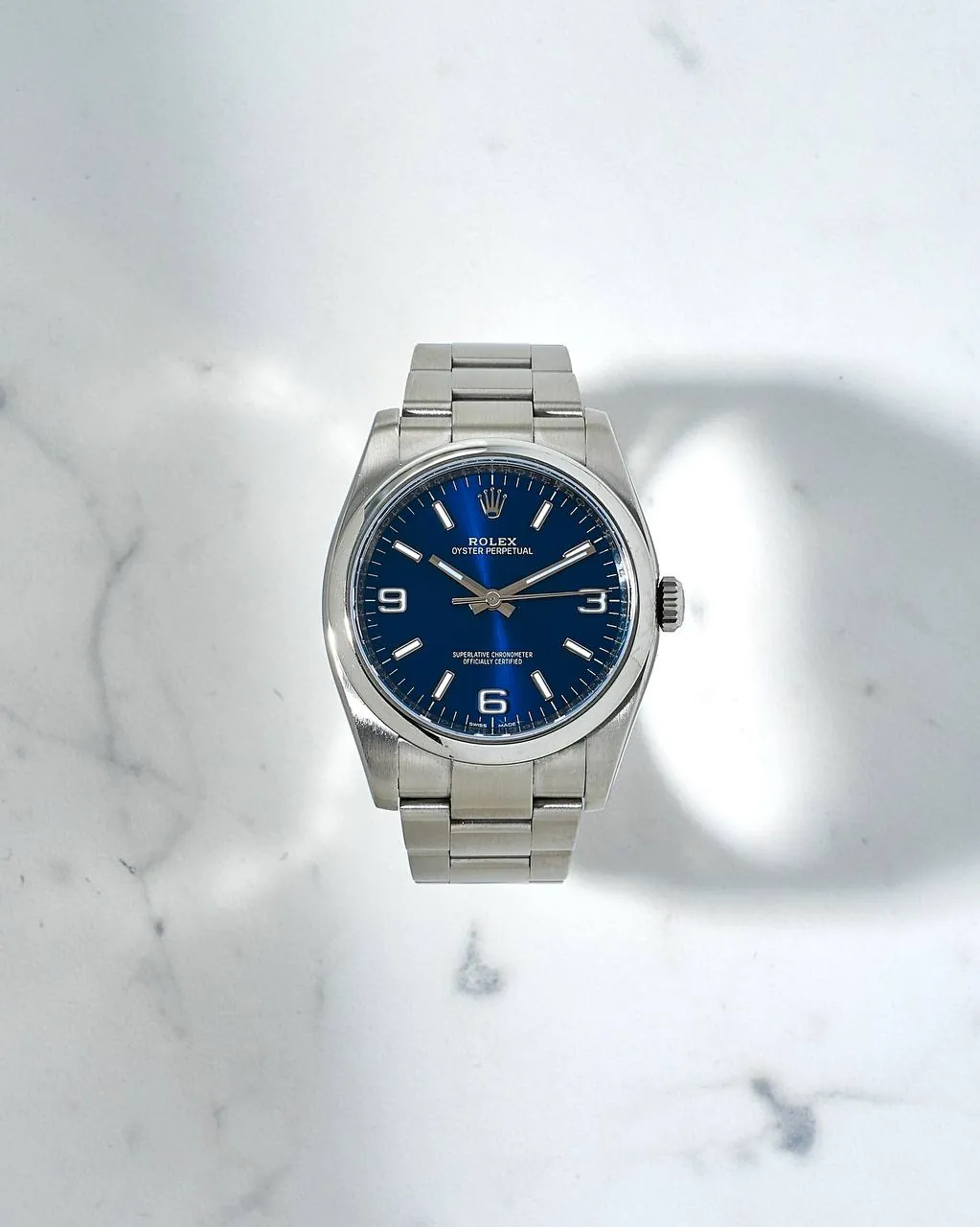 Rolex Oyster Perpetual 36 mm Blue Dial 116000