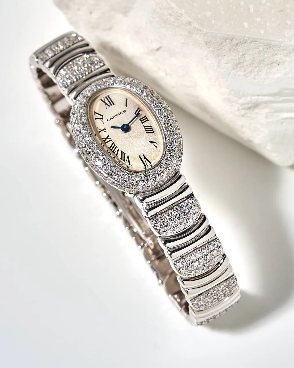 Cartier Baignoire 2369 White Gold Aftermarket Diamonds – 4