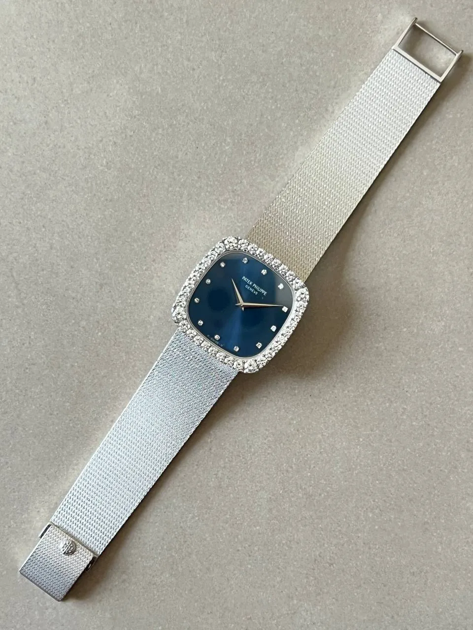 Patek Philippe Golden Ellipse Diamond Set White Gold Blue Dial 3616 – 4