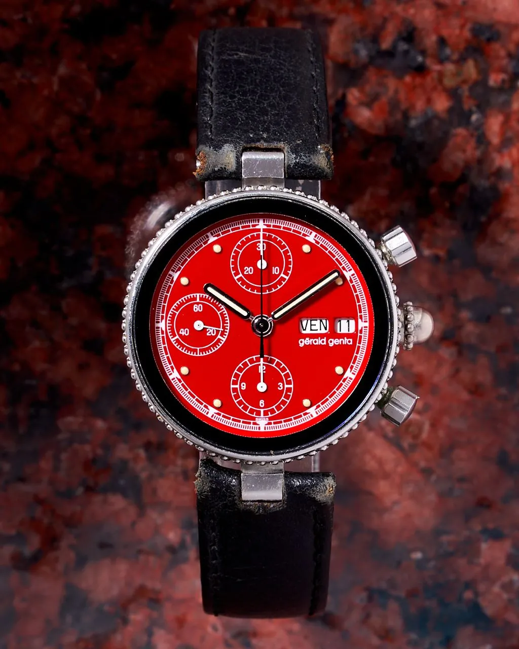 Gerald Genta Gefica Safari Chronograph Red Dial – 11
