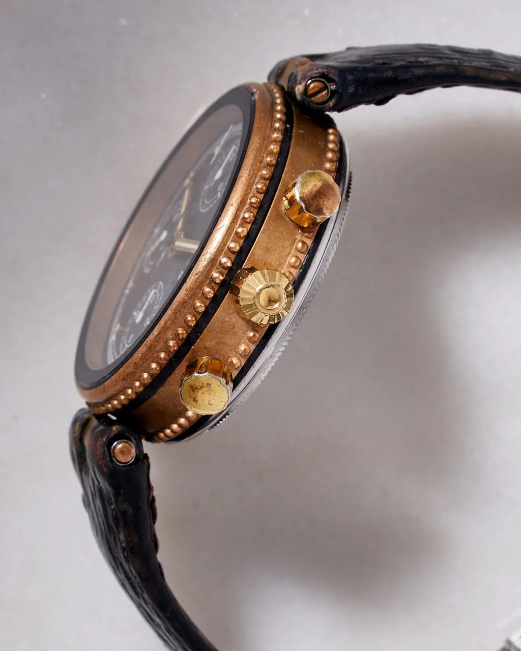 Gerald Genta Gefica Safari Bronze Chronograph Black MOP Dial – 7