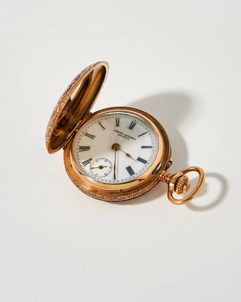 Adrien Gindrat Gold and Enamel Pocket Watch – 4