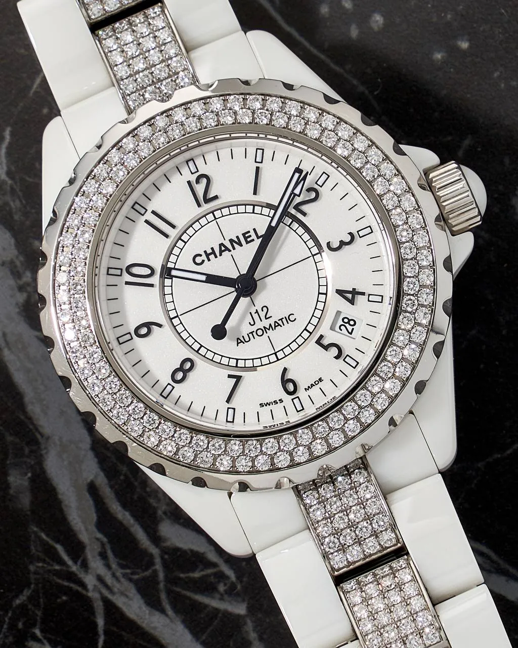 Chanel J12 White Ceramic & Factory Diamonds 38mm – 3