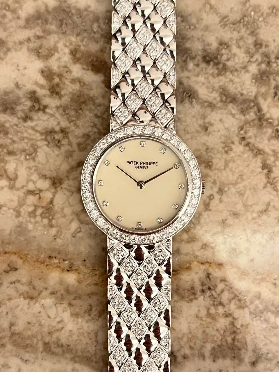 Patek Philippe Calatrava Lady White Gold Diamond Set 4820