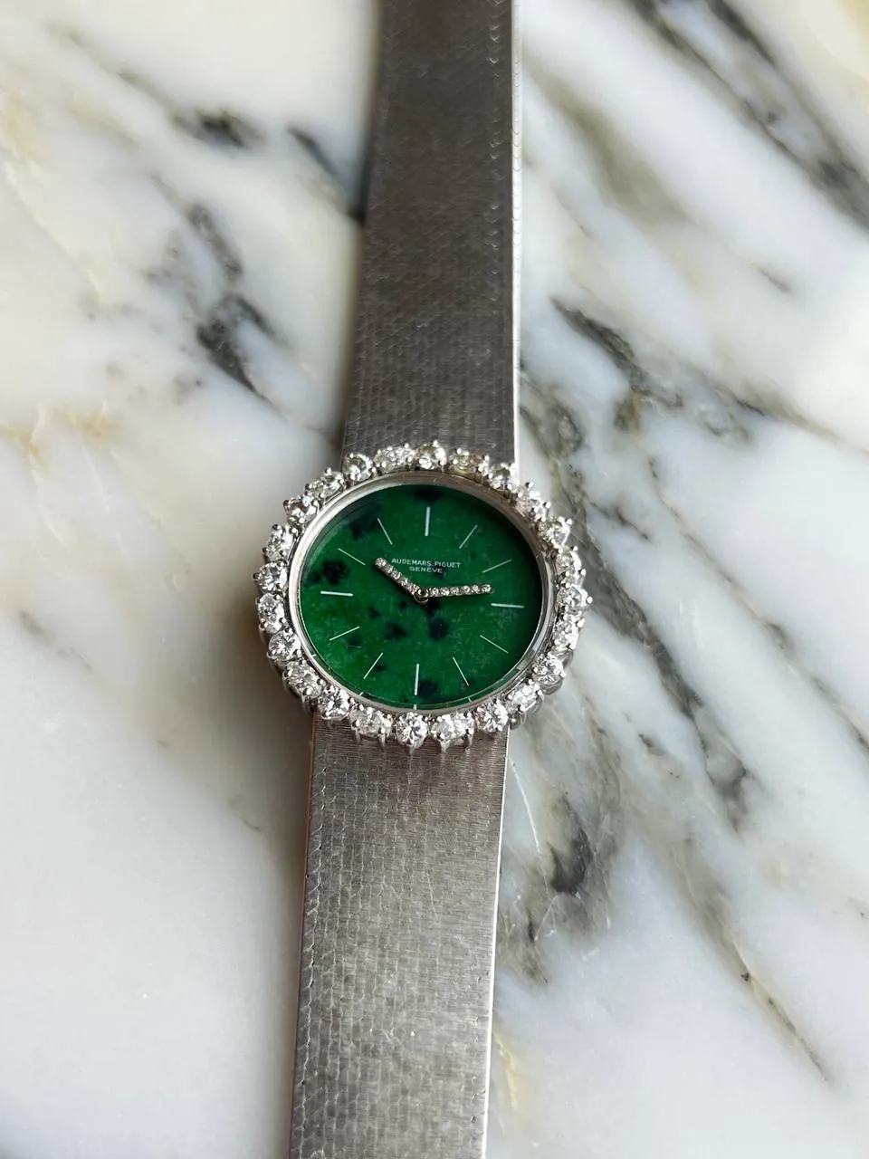 Audemars Piguet Vintage Ladies Diamonds Jade Dial White Gold – 9
