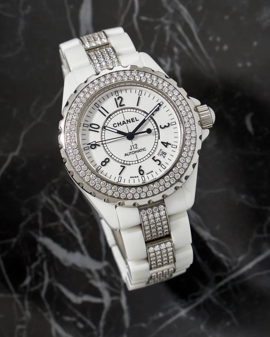 Chanel J12 White Ceramic & Factory Diamonds 38mm – 12