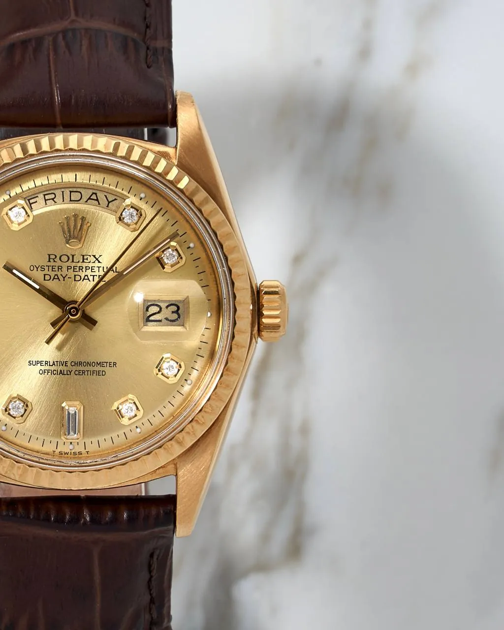 Rolex Day-Date 36mm 18k Gold Champagne Diamond Dial 1803 – 2