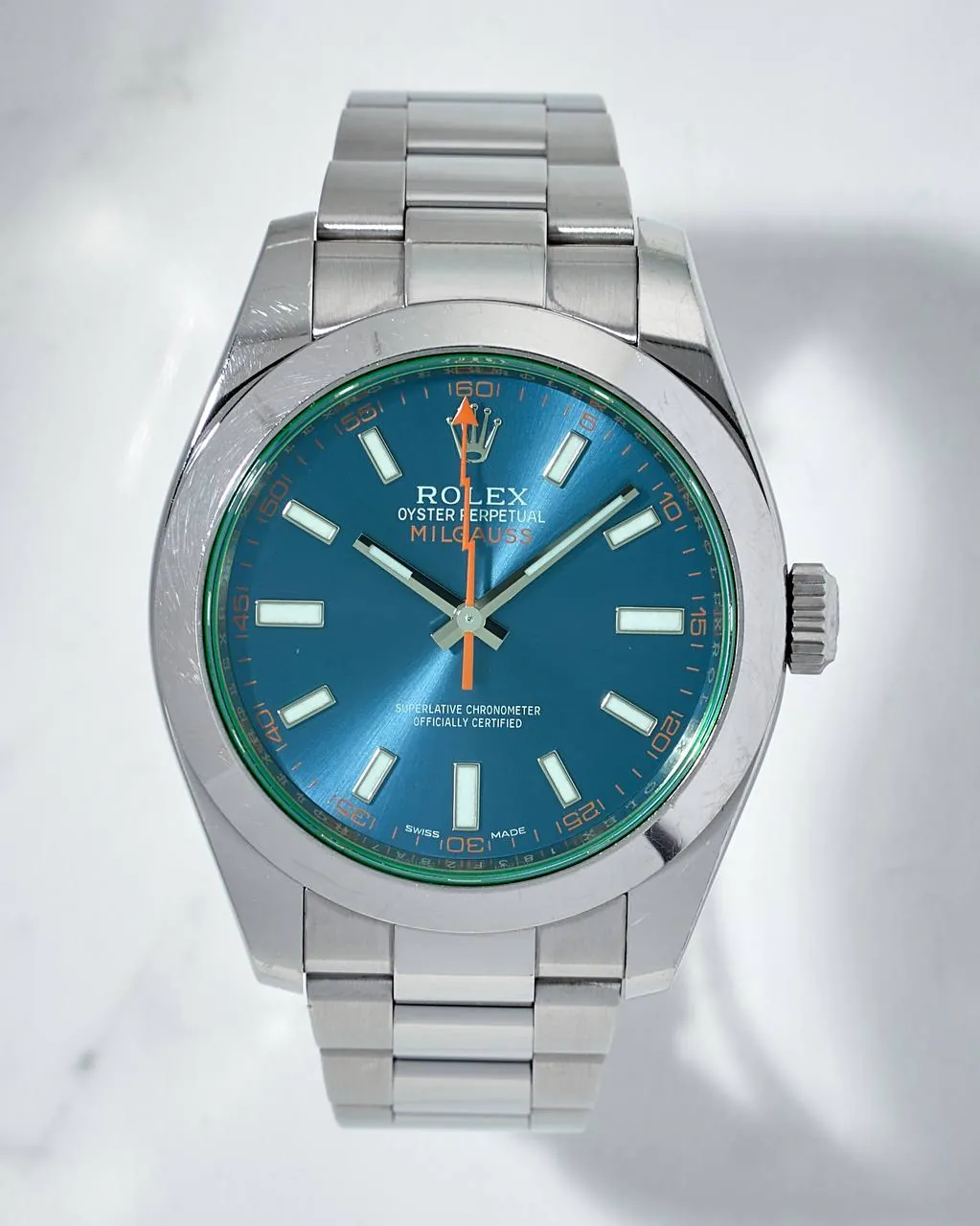 Rolex Milgauss Green Sapphire Blue Dial Random Series 116400GV – 2