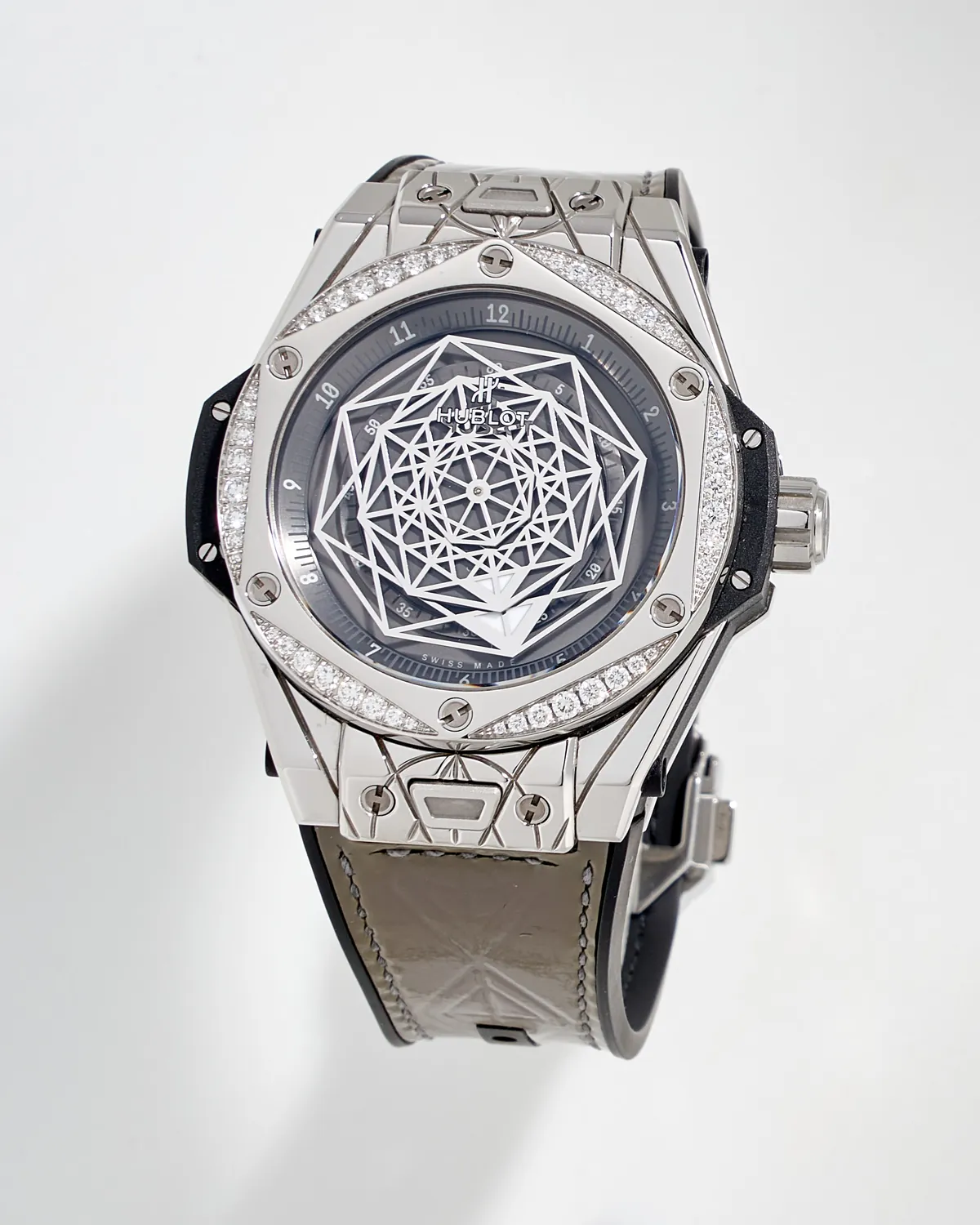 Hublot Big Bang One Click Sang Bleu King Steel Grey Diamonds 39mm – 12