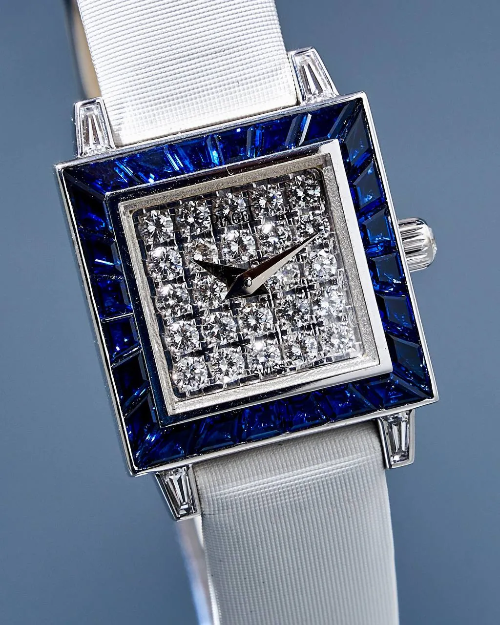 Piaget Pave Diamond Dial White Gold and Sapphire Bezel 5072 – 2